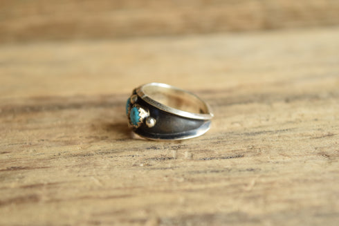 Three Turquoise Ring - Size 9.25